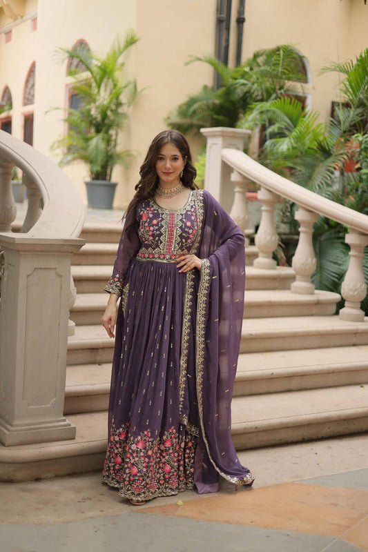 Breathtaking Faux Georgette Rich Sequins Embroidered Top Sharara Suit