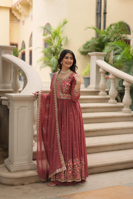 Breathtaking Faux Georgette Rich Sequins Embroidered Top Sharara Suit